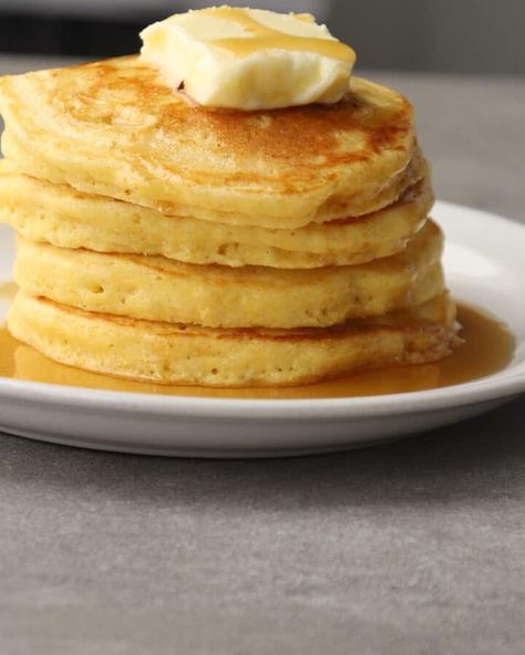 Homestyle Fluffy Cornmeal Pancake Recipe - A Red Spatula