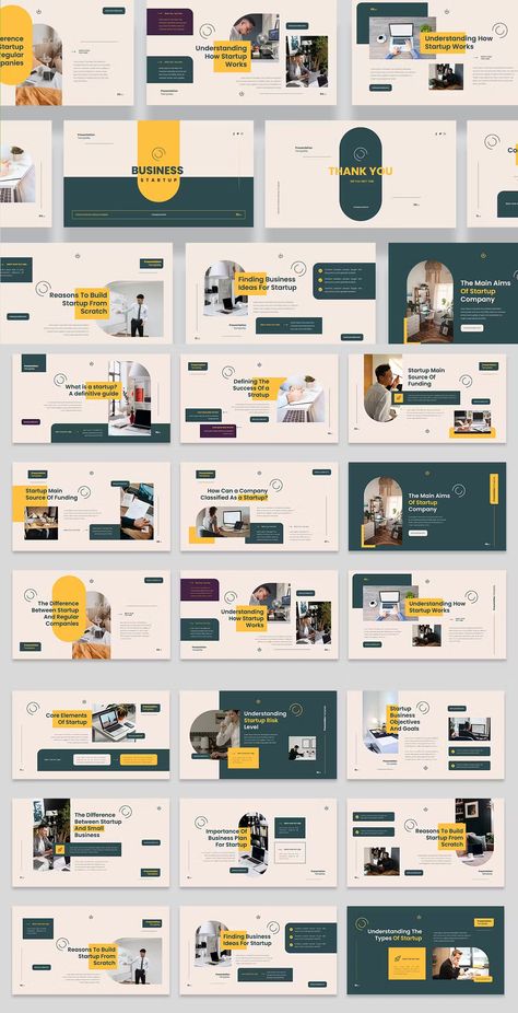 Business Startup Keynote Presentation Template - Total Slides: 30 Slides Slide Presentation Design, Business Presentation Design, Presentation Template Design, Startup Presentation, Best Presentation Templates, Pitch Deck Template, Keynote Design, Presentation Slides Design, Company Presentation