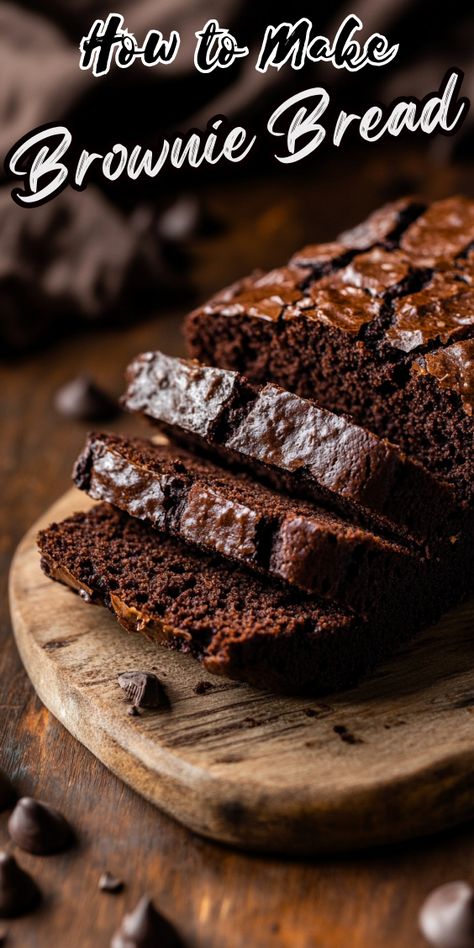 Brownie Bread Better Than Boyfriend Brownies, Chocolate Brownie Bread, Brownie Mix Bread, Hot Fudge Brownie Bread Recipe, Brownie Bread Loaf, Hot Fudge Brownie Bread, Quilting Boarders, Brownie Bread Recipe, Brownie Loaf