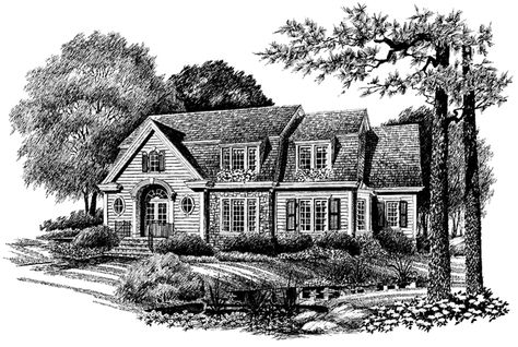 Colonial Style House Plan - 4 Beds 3.5 Baths 2950 Sq/Ft Plan #429-89 - Dreamhomesource.com Dutch Colonial House Plans, English Cottage House Plans, Dutch Colonial House, Manor Floor Plan, Colonial Style House, Three Family, Colonial Style House Plans, Blueprint Pictures, Colonial House Plans