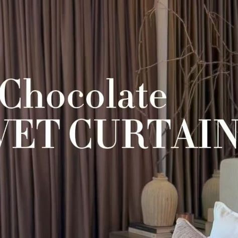 Summer Willis on Instagram: "Chocolate Velvet Curtains 🤎 I love the warmth and luxury they bring. Comment UPDATES for links🤎 #homedecorideas #homestylinginspo #homestyling #neutralhomedecor #bedroomdecorideas #velvetcurtains #homestylinginspo #simplehomestyle #cozyhomedecor" Brown Velvet Curtains Bedroom, Brown Velvet Curtains, Beige Carpet Bedroom, Velvet Curtains Bedroom, Brown Curtains, Apartment Tour, Dark Chocolate Brown, Brown Velvet, Velvet Curtains