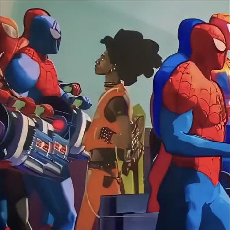 Hobie Brown Cosplays, Hobie Brown Across The Spiderverse Character Design, Hobie Brown Spider Punk Gif, Hobie Brown References, Hobie Spiderverse Memes, Spiderman Outfit, Gesture Drawing Poses, All Spiderman, Dope Cartoons