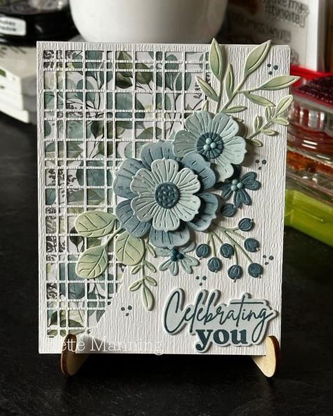 Embossed Cards Handmade, Bette Manning, Handmade Greeting Card Designs, Flowers Cards, Daisy Cards, Birthday Cards For Women, Spellbinders Cards, Embossed Cards, March 3