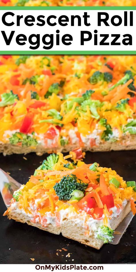 Flatbread Veggie Pizza Recipes, Vegetables Pizza Recipe, Recipe For Veggie Pizza, Pillsbury Crescent Veggie Pizza, Pillsbury Crescent Roll Veggie Pizza, Hors D’oeuvres Ideas Easy, Vegan Veggie Pizza, Easy Veggie Pizza Crescent Rolls, Easy Vegetable Pizza