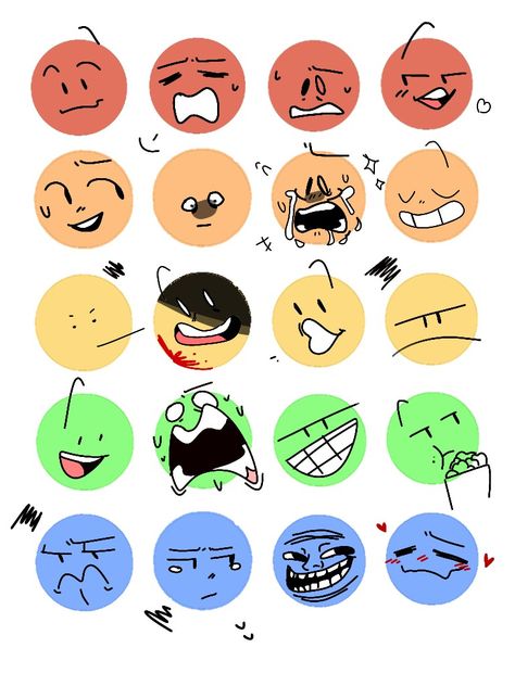 100 Expressions Challenge, Goofy Eyes Drawing, Face Expressions Reference Drawing, Cartoon Expression Reference, Smug Face Drawing, Grimace Expression, Emoji Art Drawing, Anime Expressions Reference, Cartoon Eyes Reference