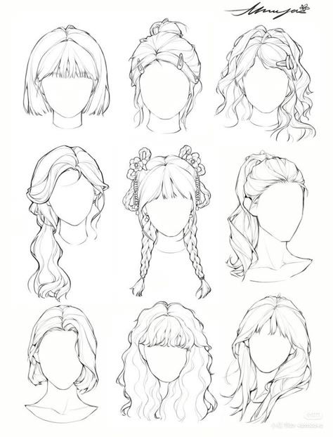 Easy Hair Drawings, How To Draw Braids, How To Draw Anime, Drawing Hair Tutorial, Fashion Drawing Sketches, Hair Sketch, Draw Anime, How To Draw Anime Hair, Easy Drawings Sketches