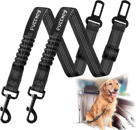 2 Pack Dog Seat Belt Adjustable Dog Car Seatbelts for Vehicle Nylon Pet Safety Seat Belt with Elastic Bungee Buffer Reflective & Durable Car Harness for... Dog Car Harness, Dog Belt, Dog Car Seat Belt, Harness For Dogs, Car Travel Accessories, Car Harness, Dog Seat Belt, Pets Accessories, Dog Seat