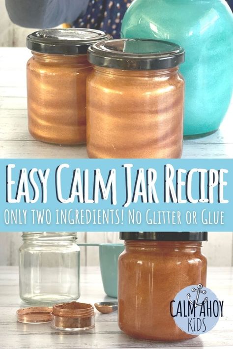 Diy Calming Jar, Plastic Jar Crafts, Calm Jar, Diy Fidgets, Glitter Sensory Bottles, Calming Jar, Calm Down Jar, Galaxy Jar, Calm Down Bottle