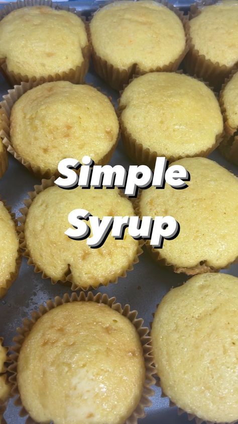 sofyssweetsacademy on Instagram: Simple syrup is one of the many ways you can keep your cakes/cupcakes from drying out! #cupcakes #cake #cakedecor #baking #recipes Simple Syrup For Cupcakes, Simple Syrup Recipe For Cakes, Simple Syrup For Cakes, Brownie Truffles, Baking Hacks, Simple Syrup Recipes, Brownie Cupcakes, Homemade Cupcakes, How To Make Cupcakes