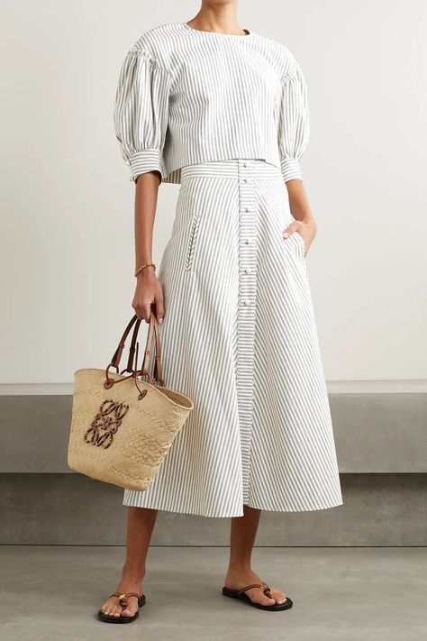 Skirts | Clothing | NET-A-PORTER Net A Porter Dress, Anna Mason, Cotton Skirts, Sewing Dress, Cotton Midi Skirt, Bride Gowns, Vestidos Vintage, Cotton Blouse, 가을 패션