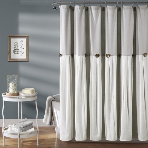 Eider & Ivory Beckham Single Shower Curtain & Reviews | Wayfair Elegant Shower Curtains, Shower Curtain Sizes, Lush Decor, Buy Linen, Grey Curtains, Shower Curtain Rings, Guest Bath, Fabric Shower Curtains, Bathroom Shower Curtains