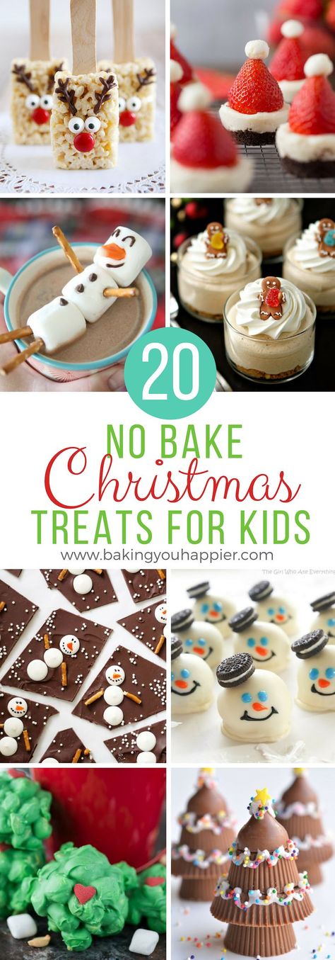 20 No Bake Christmas Treats for Kids Oreo Christmas Treats, No Bake Christmas Treats, Christmas Treats For Kids, Kids Christmas Treats, No Bake Christmas, Christmas Treats To Make, Christmas Cookie Exchange Recipes, Christmas Cookies Kids, Christmas Recipes For Kids