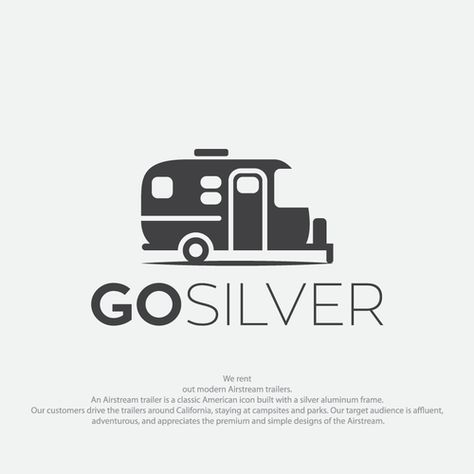 Airstream trailer company needs a simple iconic logo Logo design contest design#logo#winning#GoSilver Trailer Logo Design, Caravan Logo Design, Van Logo Design, Camper Logo Design, Caravan Logo, Rv Logo, Camper Logo, Trailer Logo, Camper Crafts