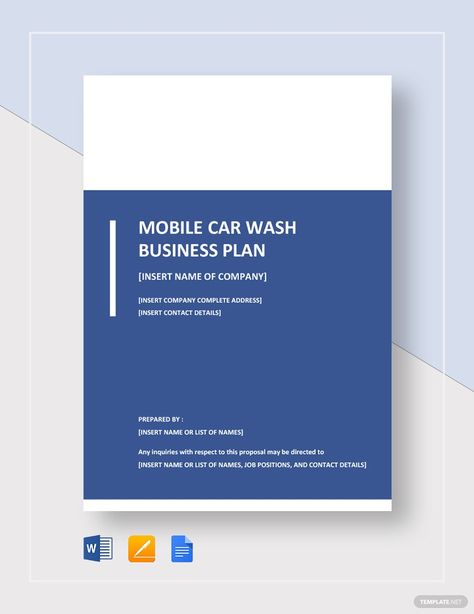 Business Plan Format, Basic Business Plan, Car Wash Business, Automotive Detailing, Wash Car, Mobile Car Wash, Simple Business Plan, Mobile Car, Mobile Template