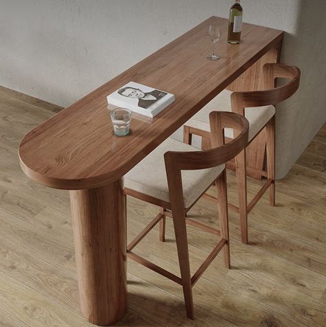 Wood Column, Kitchen Bar Table, Home Bar Sets, Bar Dining Table, Home Bar Design, Wood Table Bases, High Top Tables, Furniture Details Design, Wooden Counter