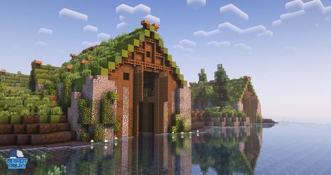 Minecraft Grand Entrance Ideas, Mincraft Idea Houses Viking, Minecraft Building Ideas Viking, Minecraft Lake Village, Minecraft Mountain Village Ideas, Minecraft Custom Village Houses, Viking Village Minecraft, Nordic Minecraft Builds, Minecraft Viking Village