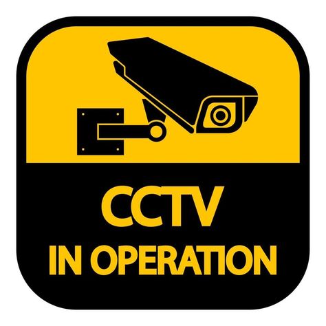 CCTV Camera label.Black Video surveillance sign on white background.vector illustration Cctv Warning Signs, Secret Camera, Safety Signs And Symbols, Black Video, 3d Modeling Tutorial, Safety Signs, Construction Safety, Industrial Safety, Cctv Surveillance