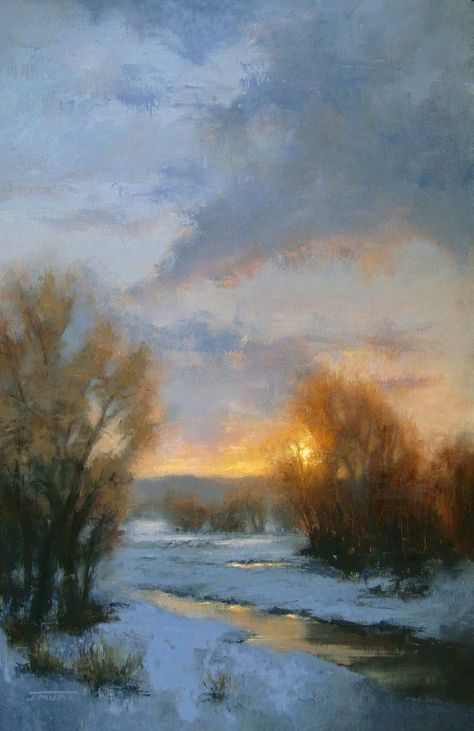 Hunting Painting, Hunting Art, Winter Landscape Painting, Painting Competition, Painting Snow, Winter Sky, Winter Painting, Southwest Art, Sky Painting