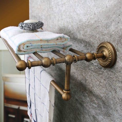 Antique Brass Bathroom Towel Rail Holder Rack Bar Shelf Wall Mounted mba087 | eBay Shelf Bar, Antique Brass Bathroom, Brass Bathroom Accessories, Bathroom Large, Bathroom Holder, Shelf Holder, Bar Shelf, Towel Racks, Brass Bathroom