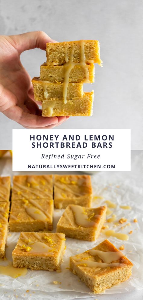 Lemon Shortbread Bars, Espresso Cheesecake, Shortbread Bars Recipes, Refined Sugar Free Desserts, Honey Dessert, Sugar Free Brownies, Lemon Shortbread, Dessert Cookies, Sweet Kitchen