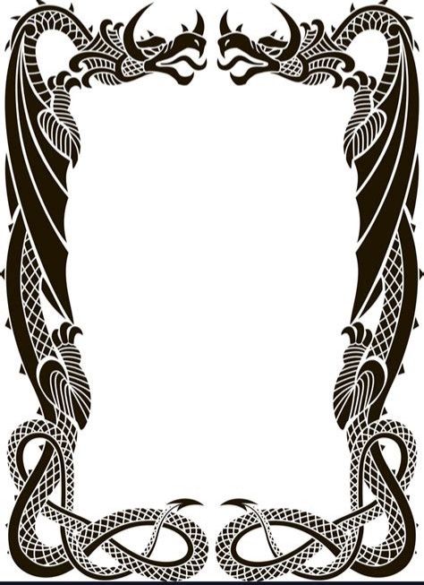 Drawing Vines, Book Rebinding, Dragon Photo, Photo Frame Template, Celtic Border, Celtic Braid, Vintage Stationary, Viking Pattern, Celtic Ornaments