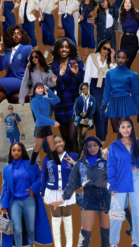 #zphib #zetainspo Zeta Founders Day, Zeta Photoshoot Ideas, Probate Outfits, Zeta Phi Beta Outfits, Zeta Phi Beta Founders, Graduate Photoshoot, Phi Beta Sigma Fraternity, Blue And White Outfits, Greek Paraphernalia