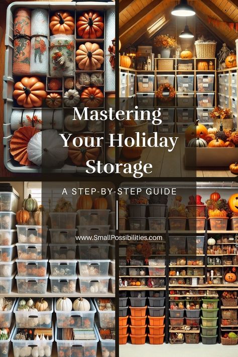 Pack It All Away with Ease: Stress-Free Solutions for Storing Holiday & Fall Decor – Small Possibilities Holiday Decoration Organization, Seasonal Decor Organization, Organizing Holiday Decorations, Organizing Seasonal Decor, Holiday Storage Ideas, Halloween And Fall Decorations, Holiday Organization Storage, Seasonal Storage, Home Maintenance Tips