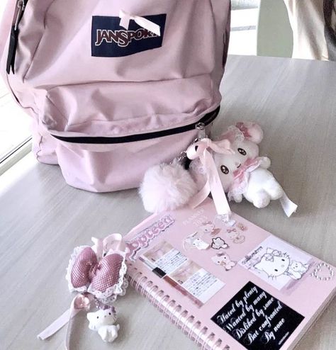 Pink School Supplies, Inside Backpack, Intelligent Woman, Pink Academia, Pretty School Supplies, School Suplies, Crocheted Bags, The Cardigans, Elle Woods