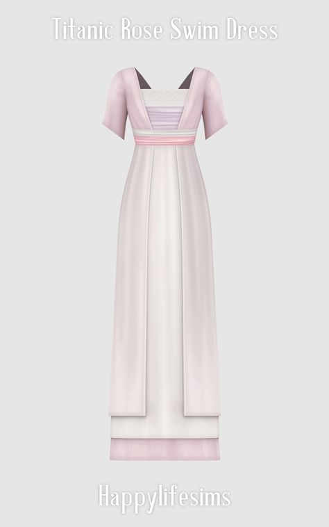 [Lonelyboy] TS4 Titanic Rose Swim Dress | HappyLifeSims (Koonam) on Patreon Sims 4 Jane Austen Cc, Sims 4 Nightgown Maxis Match, Sims 4 Cc Maxis Match Bridgerton, Maxis Match Royal Cc, Ts4 Edwardian Cc, Sims 4 Titanic Cc, Sims 4 Cc Bridgerton Clothes, Maxis Match Dress Sims 4, Sims 4 Cc 1910