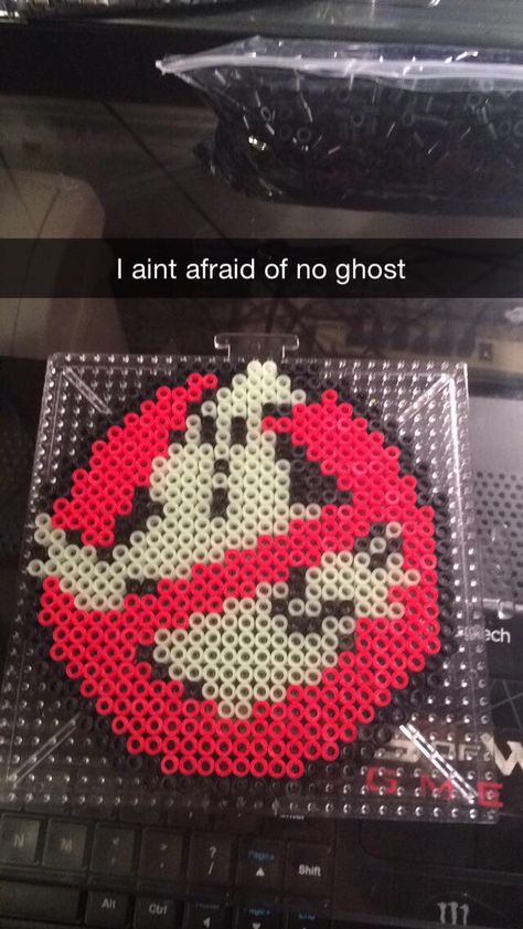 Ghostbusters Ghostbusters Perler Beads, Scream Knife Perler Beads, Ghost Face Perler Bead Pattern, Scream Perler Beads, Horror Perler Bead Patterns, Things To Make With Perler Beads, Peeler Bead Pattern, Cool Perler Bead Patterns, Peeler Bead Ideas