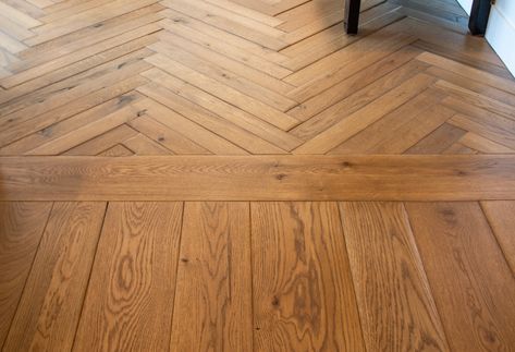 Mixed Hardwood Floors, Floor Design Ideas, Paint Floor, Reclaimed Hardwood Flooring, Wood Floor Pattern, Transition Flooring, Wood Floor Design, Herringbone Wood Floor, Herringbone Wood