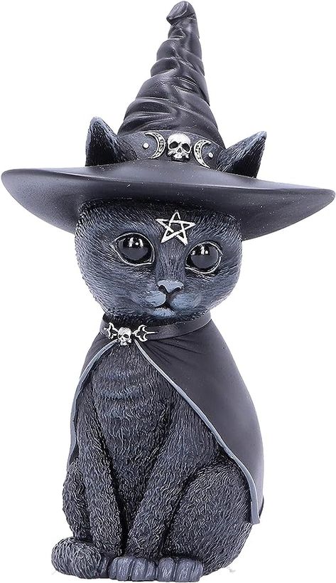 Wild Star, Witch Figurines, Dark Angels, Witches Hat, Witch Cat, Black Kitten, Cat Statue, Steampunk Design, Weird Creatures