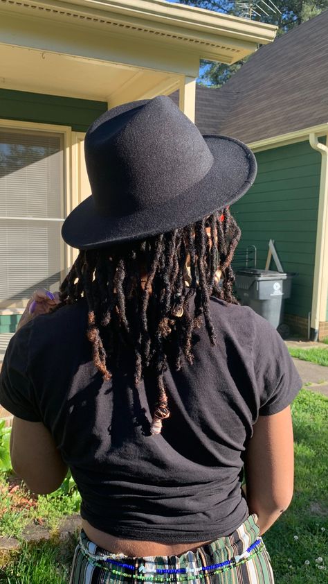 Fedora Hat With Locs, Locs And Fedoras, Hat With Locs, Thick Locs, Loc Journey, Natural Rock, Loc Styles, Black Natural Hairstyles, Naturally Beautiful