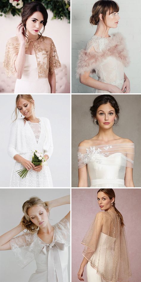 Where to Find Bride and Bridesmaids Cover Ups // Find out on www.onefabday.com Bridesmaid Dress Coverup Ideas, Bride Cover Up Fall, Jackets For Wedding Dresses, Bridal Cover Up Fall, Bridesmaid Cover Up, Bride Cover Up, Bridal Shoulder Cover, Bridal Cover Up Summer, Wedding Dress Coverup Ideas