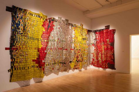 Top of the World: The work of El Anatsui – Selvedge Magazine El Anatsui, Selvedge Magazine, Red And Silver, Work Looks, House And Home Magazine, Top Of The World, Edinburgh, Fiber Art, Magazine