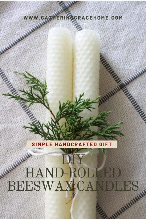 Beeswax Candles Taper, Hand Dipped Candles Diy, Rosemary Candle Diy, Rolled Beeswax Candles Diy, Christmas Beeswax Candles, Diy Taper Candles, Rosemary Candles, Rolled Beeswax Candles, Nontoxic Candles