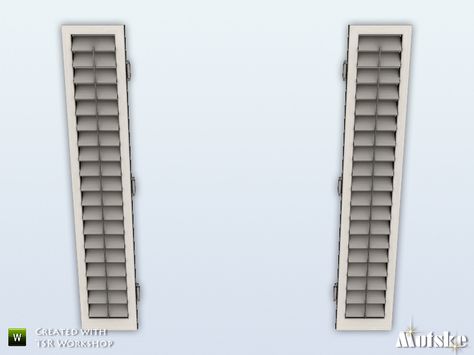 Part of Wicklow Window Collection. Made by Mutske@TSR. TSRAA.  Found in TSR Category 'Sims 4 Curtains & Blinds' Sims 4 Shutters, Sims 4 Cc Window Shutters, Sims 4 Shutters Cc, Sliding Shutters, Interior Window Shutters, Sims 4 House Building, Window Planters, White Windows, Window Shutters