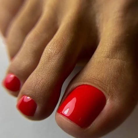 Summer Toe Nail Color Trends 2024: Hot Pedicure Shades & Designs Latest Pedicure Trends, Red Nails 2024 Summer, Summer Red Pedicure, Classic Pedicure Colors, Toe Nails Summer 2024, Late Summer Toe Nails Color, End Of Summer Pedicure Colors, Best Toe Nail Color Summer 2024, Toenail Polish Summer 2024