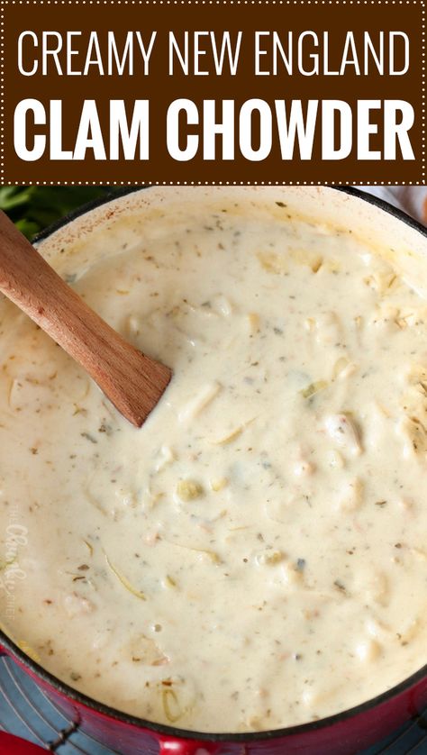 Homemade Clam Chowder, Clam Chowder Soup, Clam Chowder Recipe, New England Clam Chowder, Chowder Recipes Seafood, Chowder Soup, Seafood Chowder, Chowder Recipe, Clam Recipes