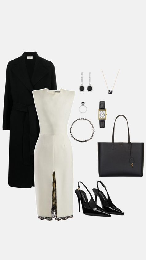 #work #mother #outfit #casual #ysl #balckoutift Ysl Outfits Women, Ysl Outfit, Night Out Outfit Classy, Mother Outfit, Classy Prom Dresses, Classy Girl, Classic Outfits, Outfit Casual, Polyvore Outfits