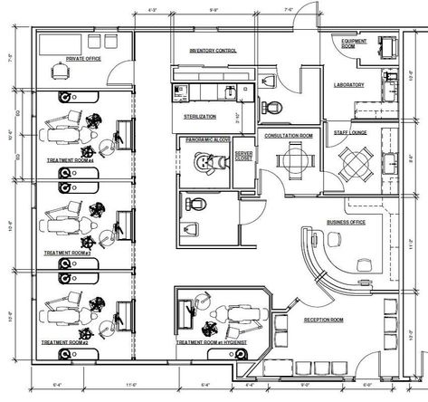 Design Office Space, Dentist Office Design Interiors, Hospital Floor Plan, Waiting Room Design, Dentist Office Design, Pediatric Dental Office, Studio Medico, Free Floor Plans, Office Floor Plan