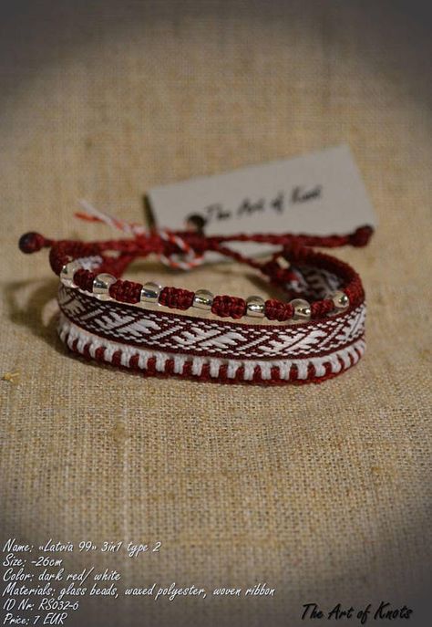 Latvian ethnic bracelet Latvian Flag, Nordic Clothing, Seed Bead Projects, Baltic States, Bead Projects, Latvia, Seed Bead, Etsy Australia, Dark Red