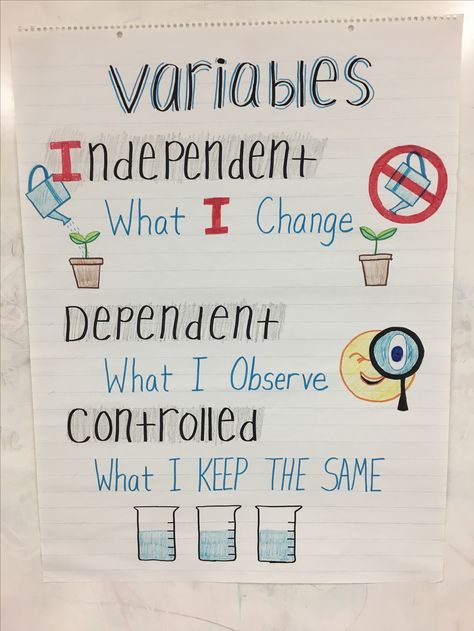 Scientific Variable Anchor Chart Ideas For Science Fair, Scientific Method Anchor Chart, Science Fair Projects Boards, Science Anchor Charts, Science Room, Science Classroom Decorations, Biology Classroom, 7th Grade Science, 8th Grade Science