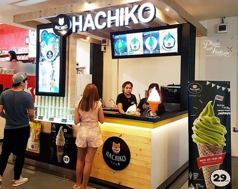 Cool Ice Cream Design Ice Cream Kiosk Design Mall, Ice Cream Booth Design, Ice Cream Stand Ideas, Ice Cream Kiosk Design, Ice Cream Booth, Ice Cream Kiosk, Cool Ice Cream, Ice Cream Inspiration, Ice Cream Menu