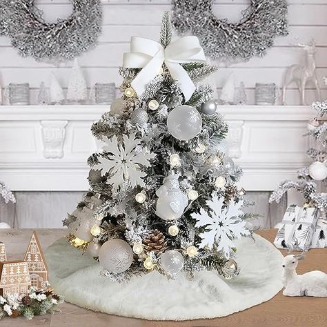 Amazon.com: yuboo 24 inches White Christmas Tree Skirt, Mini Fluffy Small Fur Tree Skirt Rug Christmas Decorations for Slim Pencil Table Tree : Home & Kitchen Mini Tree Skirts, Mini White Christmas Tree, Fur Tree Skirt, White Christmas Tree Skirt, Table Tree, Fur Tree, Rug Christmas, Mini Christmas Tree, White Tree