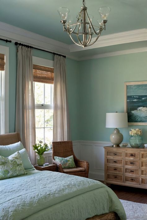 Looking to revamp your bedroom with eco-friendly options for paint and decor? Discover top sustainable choices in this guide. #ad     #Colortrend #wallpaint2024  #color2024  #DIYpainting  ##DIYhomedecor  #Fixhome Benjamin Moore Palladian Blue, Eco Friendly Bedroom Decor, Green Bedroom Paint, Retreat Bedroom, Cherry Wood Kitchen Cabinets, Eco Friendly Bedroom, Dark Boho Living Room, Palladian Blue, Solid Wood Kitchen Cabinets