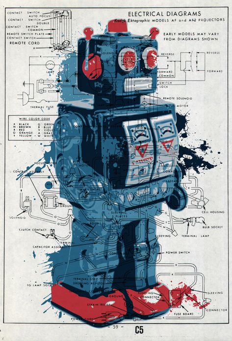 Robot Tattoo, Images Pop Art, Toy Rocket, Toy Robot, Robot Print, Vintage Robots, Robot Illustration, Retro Robot, Info Graphic