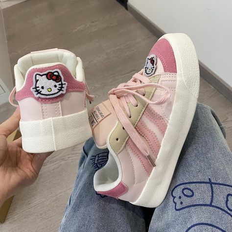 Cartoon Sports, Student Board, Sneakers Platform, Kawaii Sanrio, Casual Trainers, Sports Sneakers, White Shoes Women, Women Sneakers, Sport Sneakers