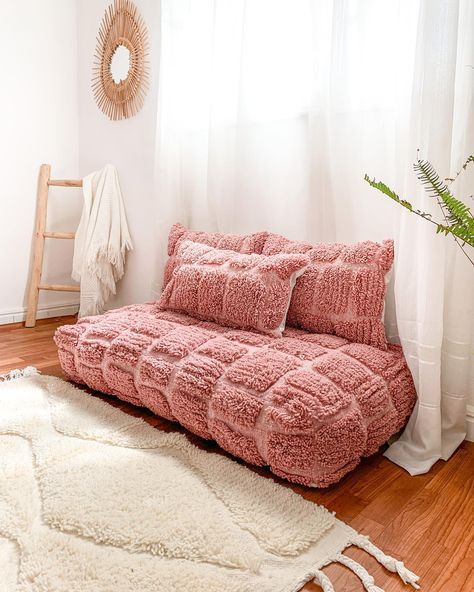 PINKY FLOOR COUCH ✨ . Design your cozy corner with our artisanal wool floor couch, carefully handmade to bring warmth and style to your home. 🛋️🌿 . . . #moroccanrugs #moroccanrug #moroccanpouf #pouffe #moroccandecor #poufs #moroccanstyle #floorseating #moroccanfloorcushion #moroccanfloorpouf #moroccanfloorpillow #handmadepouf #moroccansalon #cosyseating #floorcushion #cushionset #cushioncovers #cushioncover #cushionshape #cushionseat #moroccanfloorcouch Reading Nook Floor, Corner Reading Nook, Moroccan Floor Pillows, Moroccan Living Room, Floor Couch, Floor Sofa, Moroccan Floor Cushions, Moroccan Floor, Floor Seating