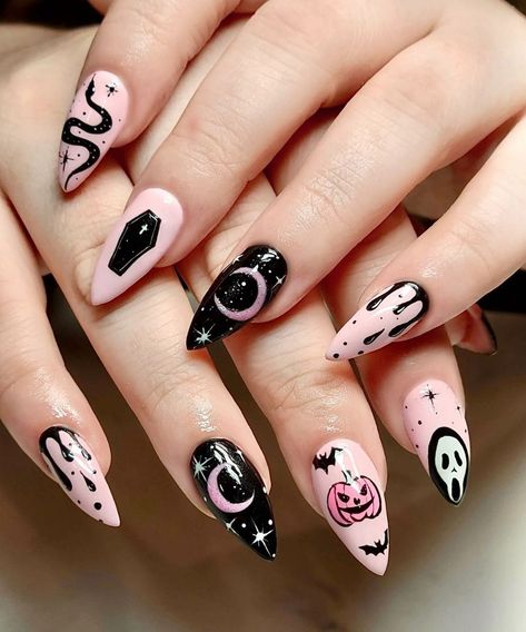 Nails Ghost, Nails Spider, Nails Pumpkin, Web Nails, Coffin Halloween, Ghost Nails, Holloween Nails, Themed Nails, Halloween Acrylic